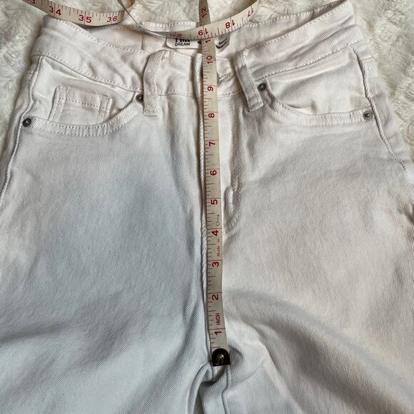 YMI Dream‎ Jeans Ankle High Rise White 1 25 Denim Jean Raw Hem - Picture 7 of 9